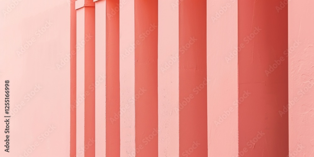 Poster a minimalist aesthetic featuring a light coral backdrop, minimalist design elements arranged symmetr