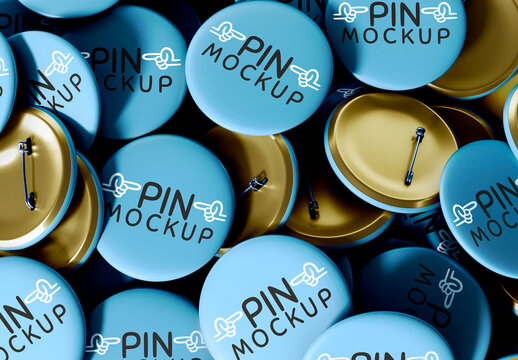 Button Pin Mockup Set