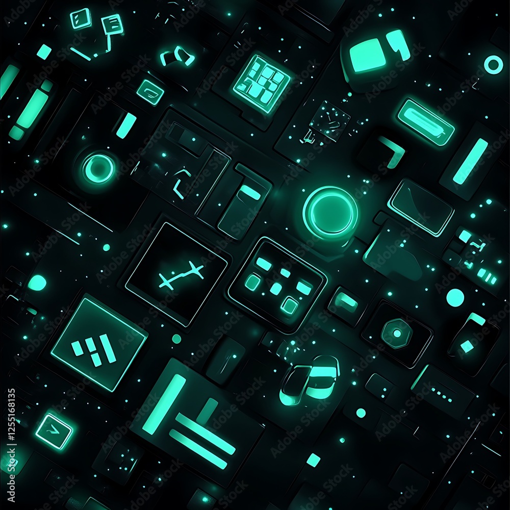 Poster futuristic technological interface design