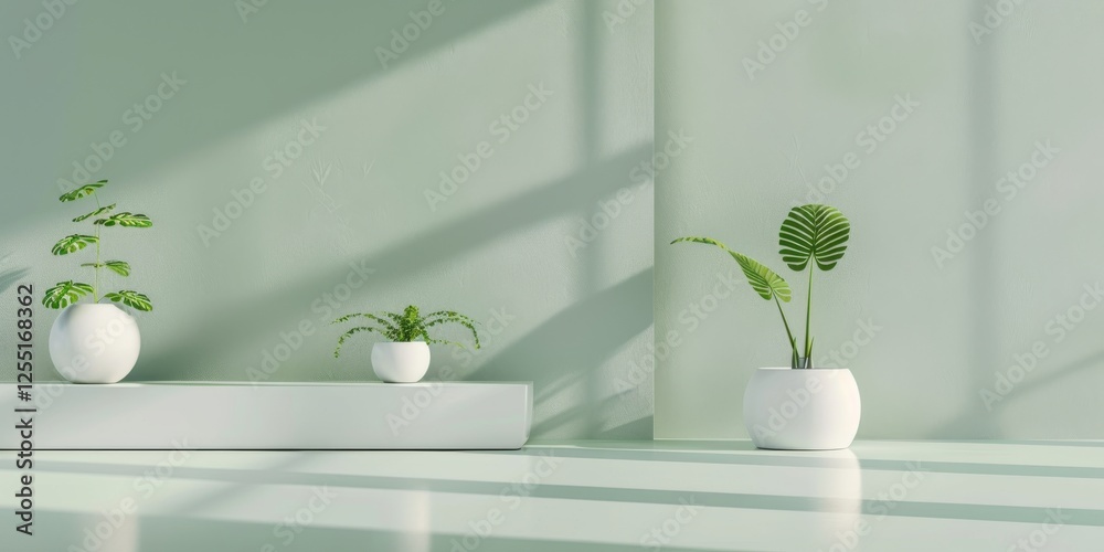 Poster a minimalist aesthetic featuring a light emerald backdrop, minimalist design elements arranged symme