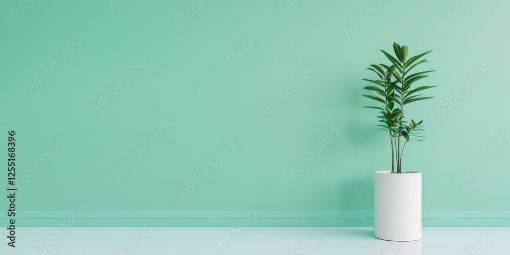 Poster a minimalist aesthetic featuring a light emerald backdrop, minimalist design elements arranged symme