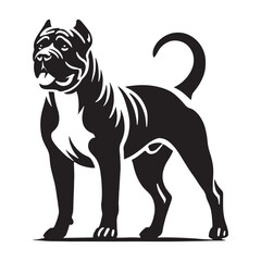 Distinctive Dogo Argentino silhouette showcasing its bold form - Dogo Argentino illustration - minimal Dogo Argentino vector - dog silhouette
