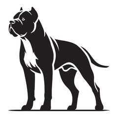 High-quality Dogo Argentino silhouette designed for visual appeal - Dogo Argentino illustration - minimal Dogo Argentino vector - dog silhouette
