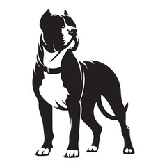 Classic Dogo Argentino silhouette with a timeless aesthetic - Dogo Argentino illustration - minimal Dogo Argentino vector - dog silhouette
