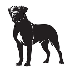 Obraz premium Elegant Dogo Argentino silhouette featuring a poised posture - Dogo Argentino illustration - minimal Dogo Argentino vector - dog silhouette 