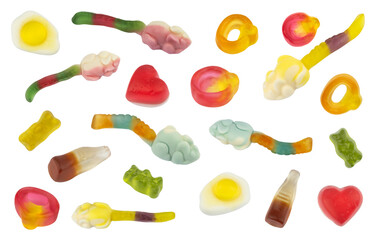 Jelly candy isolated on white background