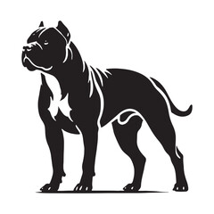 Majestic Dogo Argentino silhouette showcasing its muscular build - Dogo Argentino illustration - minimal Dogo Argentino vector - dog silhouette
