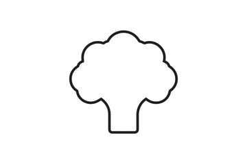 broccoli icon vector silhouette isolated in white background