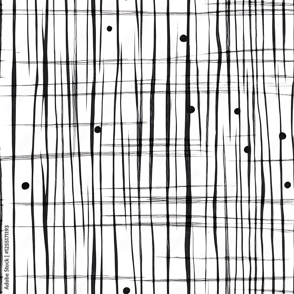 Poster Abstract graphic design, black lines on white background, potential use in website design or print materials