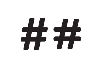 hashtag symbol icon vector silhouette isolated in white background