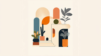 Vector illustration of an abstract house