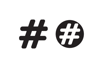 hashtag symbol icon vector silhouette isolated in white background