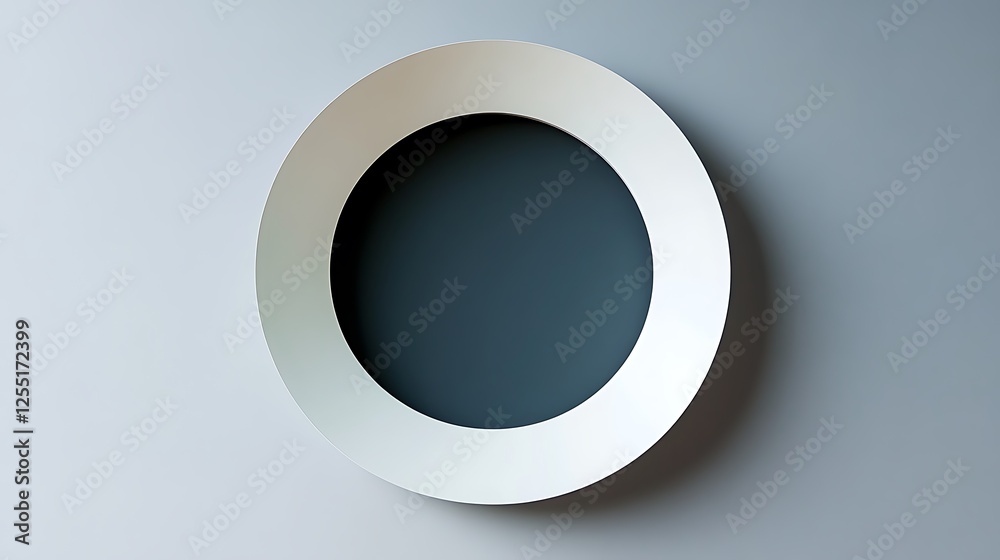 Aufkleber Abstract circular frame on a light gray background. Possible use Graphic design element, minimalist wall art