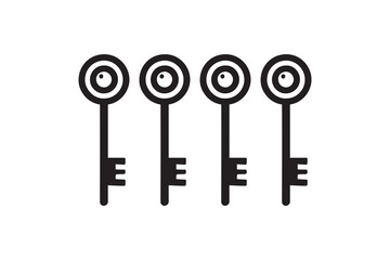 key icon vector silhouette isolated in white background
