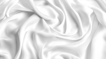 Fototapeta premium White silk fabric draped, soft folds, texture