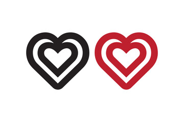 love shape icon vector silhouette isolated in white background