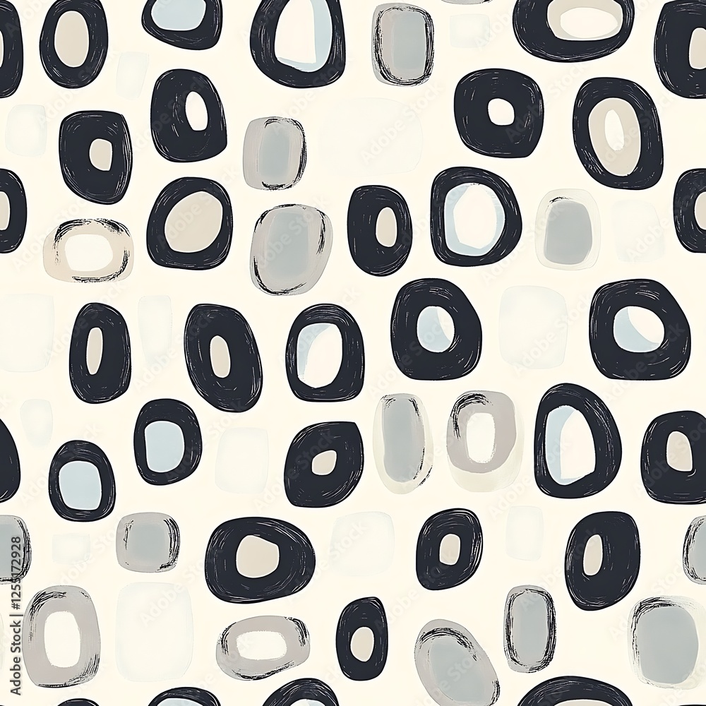 Poster Abstract seamless pattern of circles and squares