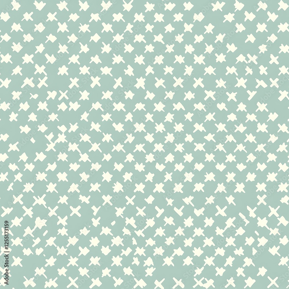 Poster seamless light teal and white cross pattern background