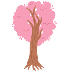cute Cherry blossom tree illustration