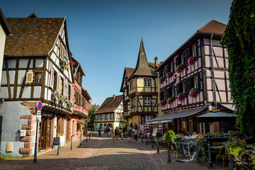 Fototapeta premium Street view on the city of Kaysersberg in Alsace