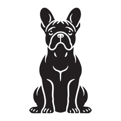 Obraz premium French Bulldog silhouette perfect for logos, stickers, and art prints - French Bulldog illustration - minimal French Bulldog vector - dog silhouette 