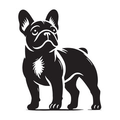 Compact and well-balanced French Bulldog silhouette for professional use - French Bulldog illustration - minimal French Bulldog vector - dog silhouette
