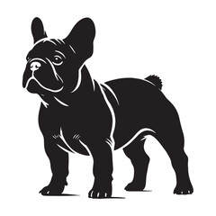 Simple yet stylish French Bulldog silhouette for digital and print use - French Bulldog illustration - minimal French Bulldog vector - dog silhouette
