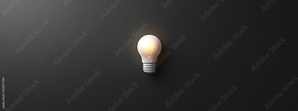 Poster illuminated lightbulb concept idea