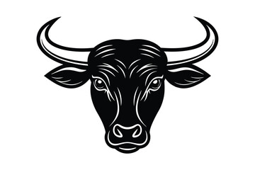 Silhouette illustration of a bull's head vector art illustration.eps