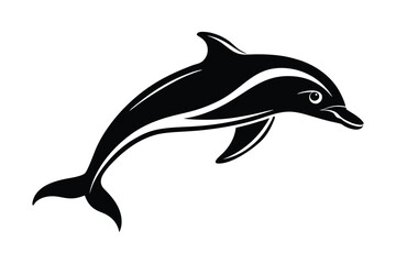 Silhouette illustration of a dolphin vector art illustration.eps