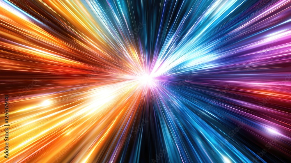 Fototapete multiple directions of ultra smooth digital paint streaks create an abstract design filled with inte