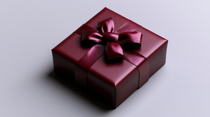 Obraz premium Elegant Maroon Gift Box with Satin Bow