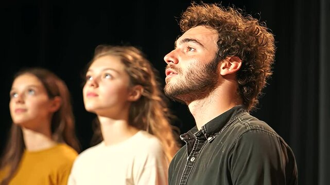 Improvisational Acting Performance on Stage Without Script