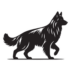 Dynamic German Shepherd silhouette showcasing motion and balance - German Shepherd illustration - minimal German Shepherd vector - dog silhouette
