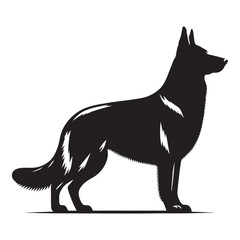 Well-defined German Shepherd silhouette for high-quality artwork - German Shepherd illustration - minimal German Shepherd vector - dog silhouette
