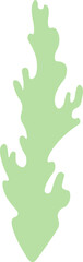 Light green seaweed growing against a white background, representing marine life and underwater plants in a simple yet captivating vector illustration