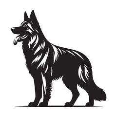 Simplistic German Shepherd silhouette with a clean and refined look - German Shepherd illustration - minimal German Shepherd vector - dog silhouette
