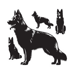 Creative German Shepherd silhouette for branding, logos, and prints - German Shepherd illustration - minimal German Shepherd vector - dog silhouette
