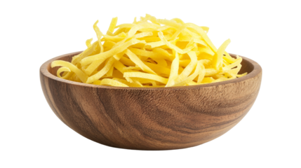 Fresh Homemade Egg Noodles in Rustic Wooden Bowl - Culinary Art of Traditional Italian