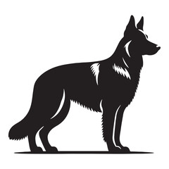 German Shepherd silhouette that captures both loyalty and strength - German Shepherd illustration - minimal German Shepherd vector - dog silhouette
