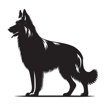 recommend clip art: Modern German Shepherd silhouette featuring sleek and balanced outlines - German Shepherd illustration - minimal German Shepherd vector - dog silhouette
                    