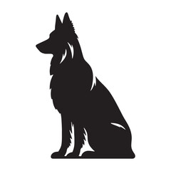 Iconic German Shepherd silhouette with a strong and noble stance - German Shepherd illustration - minimal German Shepherd vector - dog silhouette
