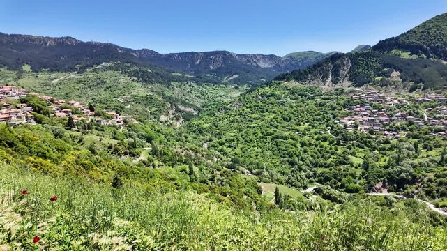 Sprring view of village of Metsovo near city of Ioannina, Epirus Region, Greece