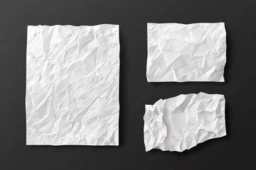 Obraz premium Crumpled White Paper Sheets on Dark Background