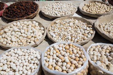 View of kurt - traditional Kazakh Uzbek salted cheese