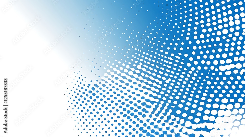 Poster Abstract graphic design with blue and white dots. Use for presentation background