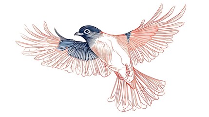 Obraz premium Artistic illustration of a bird in flight (1)