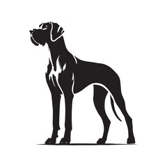 Eye-catching Great Dane silhouette showcasing its regal presence - Great Dane illustration - minimal Great Dane vector - dog silhouette
