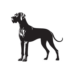 Refined Great Dane silhouette featuring clean edges and smooth curves - Great Dane illustration - minimal Great Dane vector - dog silhouette
