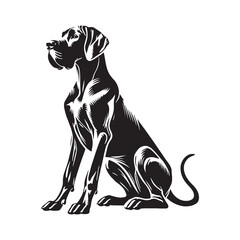 Dynamic Great Dane silhouette displaying movement and grace - Great Dane illustration - minimal Great Dane vector - dog silhouette
